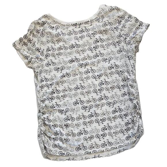 Lane Bryant White Cotton V-Neck Short Sleeve T-Shirt, Bicycles, Glitter, 14-16 - Picture 2 of 9